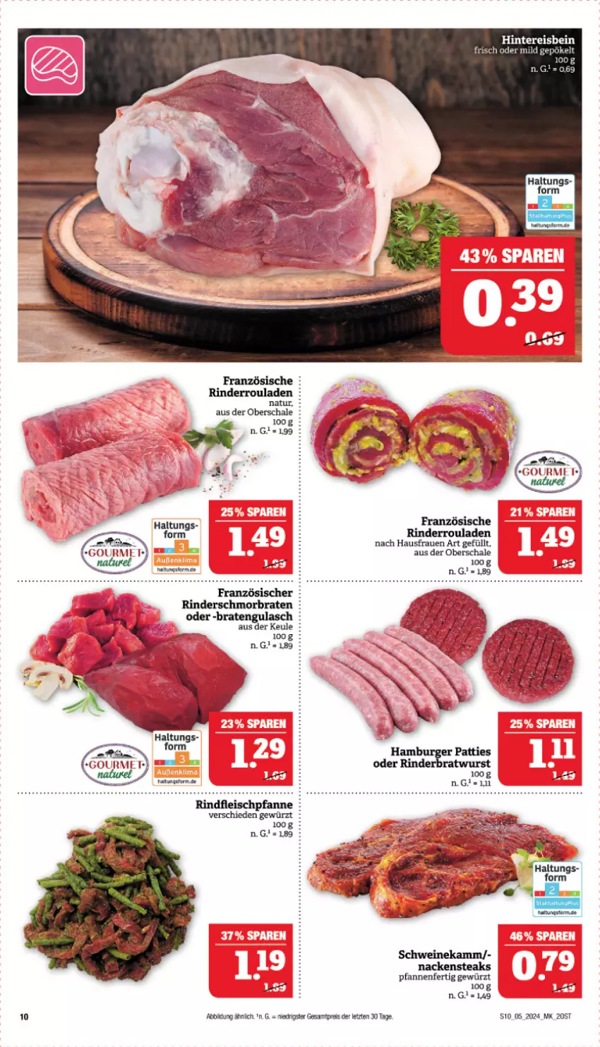 Aktueller Prospekt Marktkauf - Prospekt - von 28.01 bis 03.02.2024 - strona 10 - produkty: braten, bratwurst, burger, eis, fleisch, gewürz, gulasch, hamburger, HP, Nackensteak, nackensteaks, natur, pfanne, pfannen, reis, rind, rinder, Rinderbratwurst, Rinderroulade, rinderrouladen, rindfleisch, rouladen, Schal, Schale, schmorbraten, schwein, schweine, steak, steaks, Ti, wein, weine, wurst, ZTE