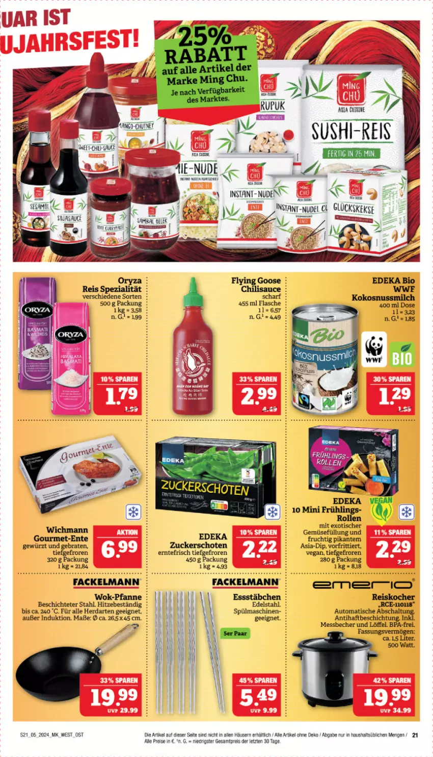 Aktueller Prospekt Marktkauf - Prospekt - von 28.01 bis 03.02.2024 - strona 21 - produkty: acer, auto, Becher, braten, chili, cin, deka, dip, edelstahl, eis, ente, fackelmann, flasche, frucht, gewürz, herdarten, Kocher, kokos, kokosnuss, Kokosnussmilch, Löffel, Messbecher, milch, nudel, nuss, pfanne, reis, sauce, Schal, Spezi, spülmaschinen, tee, Ti, tisch, wok, ZTE, zucker