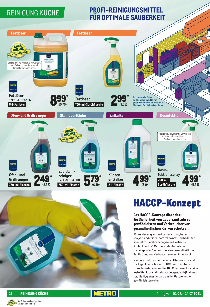 Aktueller Prospekt Metro - Waschen & Reinigen Spezial - von 01.07 bis 14.07.2021 - strona 12
