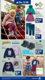 Gazetka promocyjna Aldi Nord - Von Montag - Gazetka - ważna od 14.10 do 14.10.2023 - strona 19 - produkty: aldi, Bau, baumwolle, bett, disney, eis, Elan, hose, Jacke, obermaterial synthetik, pocopiano, reine baumwolle, Ria, rwe, shirt, Sweatshirt, Ti, Tiere, walkx, wasser, wolle