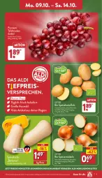 Gazetka promocyjna Aldi Nord - Von Montag - Gazetka - ważna od 14.10 do 14.10.2023 - strona 3 - produkty: aldi, angebot, beutel, bio, butter, eis, kartoffel, kartoffeln, Kürbis, reis, Schal, Schale, speisekartoffeln, Speisezwiebeln, tafeltrauben, Ti, trauben, trolli, ZTE, zwiebel, zwiebeln