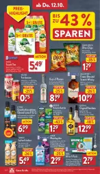 Gazetka promocyjna Aldi Nord - Von Montag - Gazetka - ważna od 14.10 do 14.10.2023 - strona 30 - produkty: alkohol, angebot, ariel, ball, beutel, blended scotch, blended scotch whisky, brause, butter, chips, eis, elle, fassbrause, febreze, flasche, funny-frisch, gin, kräuter, lenor, licor, licor 43, likör, lufterfrischer, meggle, natives olivenöl, Ofen, olive, oliven, olivenöl, olivenöl extra, ouzo, Pods, reis, scotch, scotch whisky, tee, teller, Ti, veltins, volvic, weichspüler, whisky, ZTE