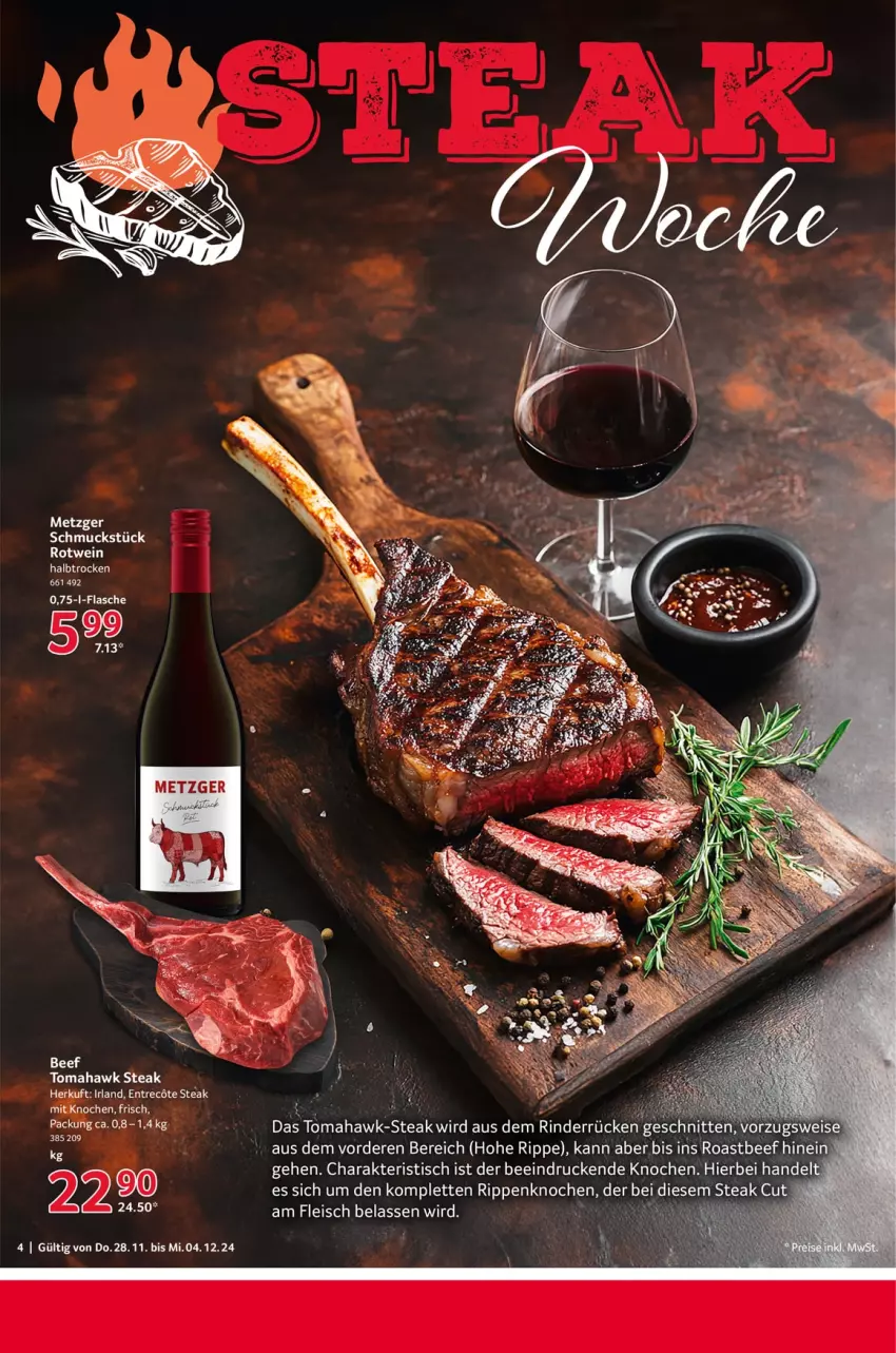 Aktueller Prospekt Selgros - Food - von 28.11 bis 04.12.2024 - strona 4 - produkty: beef, eis, flasche, fleisch, gsw, Rippen, roastbeef, rotwein, Schmuck, steak, Ti, tisch, wein