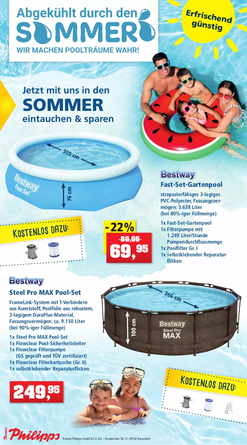 Aktueller Prospekt Thomas Philipps - Prospektwerbung - von 27.06 bis 02.07.2022 - strona 15 - produkty: Garten, pool, Pool-Sicherheitsleiter, Ria, steel pro, tee, Ti