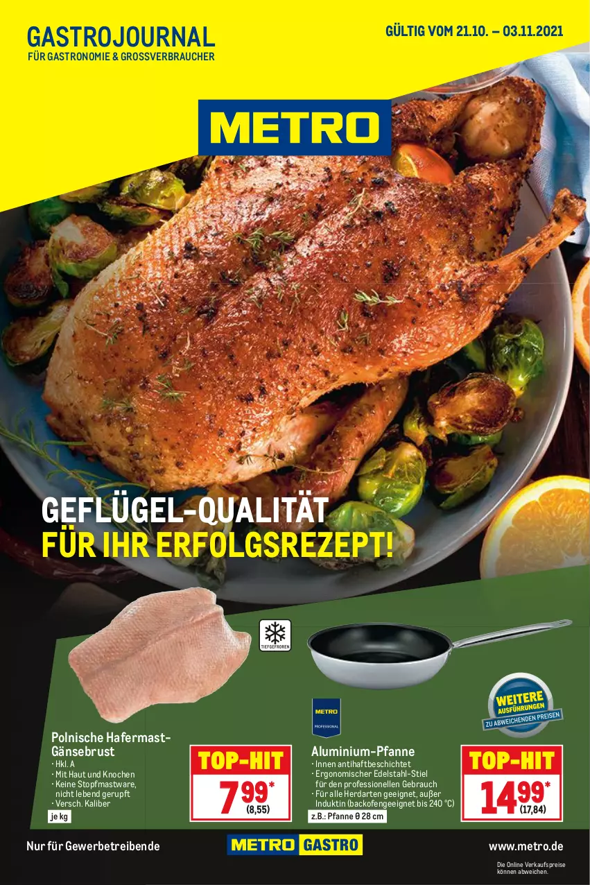 Aktueller Prospekt Metro - GastroJournal - von 21.10 bis 03.11.2021 - strona 1