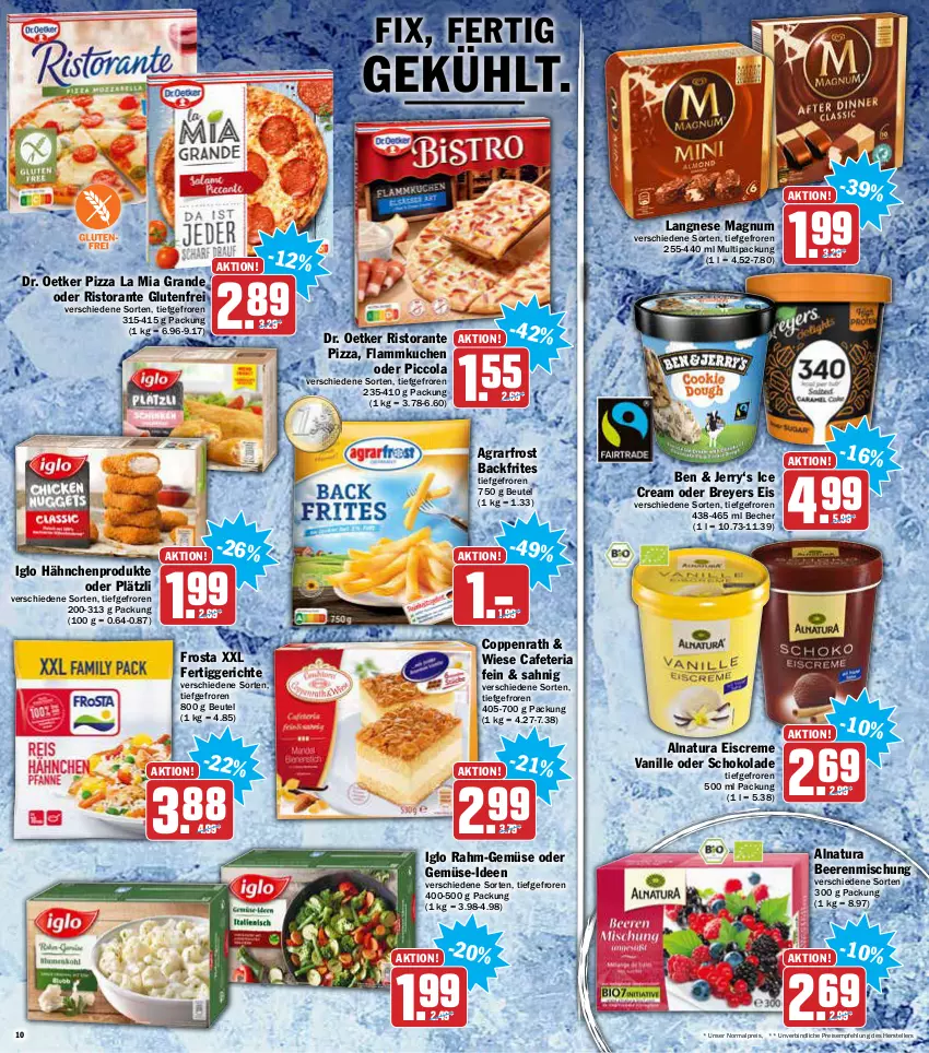 Aktueller Prospekt Aez - Prospekte - von 14.02 bis 19.02.2022 - strona 10 - produkty: agrarfrost, Becher, beere, beeren, beutel, cola, coppenrath, creme, Dr. Oetker, eis, eiscreme, elle, fertiggericht, fertiggerichte, flammkuchen, frosta, iglo, kuchen, lamm, langnese, magnum, natur, natura, pizza, rahm-gemüse, reis, Ria, ristorante, schoko, schokolade, teller, Ti, vanille