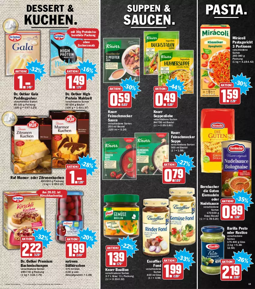 Aktueller Prospekt Aez - Prospekte - von 14.02 bis 19.02.2022 - strona 13 - produkty: backmischung, Backmischungen, barilla, bernbacher, beutel, dessert, Dr. Oetker, eier, eiernudeln, eis, elle, feinschmecker, kirsch, kirsche, kirschen, knorr, kuchen, mam, Mirácoli, nudel, nudeln, pasta, Pastagericht, pesto, pudding, reis, sauce, saucen, suppe, suppen, suppenliebe, teller, Ti, zitrone, zitronen, zucker