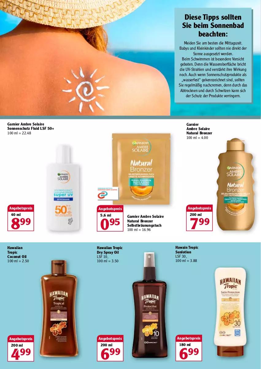 Aktueller Prospekt Globus - Prospekte - von 07.03 bis 12.03.2022 - strona 2 - produkty: Ambre Solaire, angebot, angebotspreis, Bad, coconut, creme, eis, erde, garnier, Kinder, Lotion, natur, natura, reis, ring, sonnenschutz, Ti, tuc, wasser