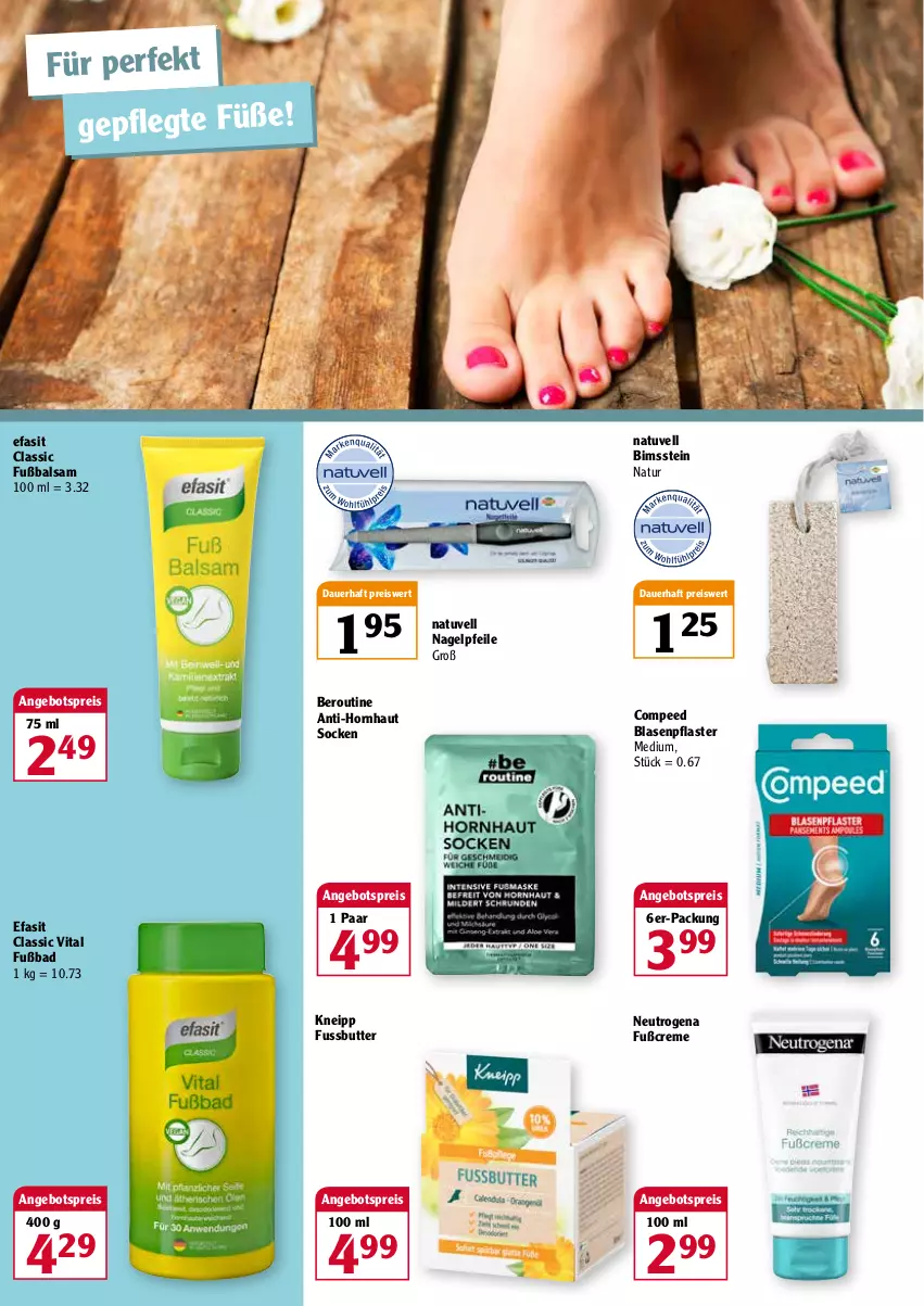 Aktueller Prospekt Globus - Prospekte - von 07.03 bis 12.03.2022 - strona 3 - produkty: angebot, angebotspreis, auer, Bad, balsam, Bimsstein, Blasenpflaster, butter, Compeed, creme, Efasit, eis, kneipp, natur, neutrogena, pflaster, reis, socken, Ti, vita