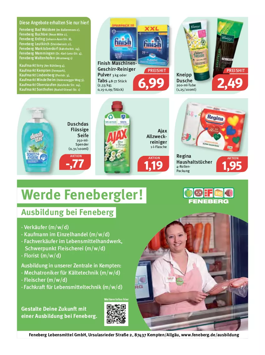 Aktueller Prospekt Feneberg - Prospekte - von 24.03 bis 26.03.2022 - strona 21 - produkty: ajax, allzweckreiniger, angebot, angebote, auer, Bad, ball, buch, chloe, Diesel, duschdas, dusche, Egger, eis, emmi, erde, Finish, flasche, fleisch, Fleischerei, geschirr, gin, haushaltstücher, kneipp, kraft, lebensmittel, LG, Nike, Ofen, reiniger, reis, Schere, Seife, Ti, tücher, usb, weck