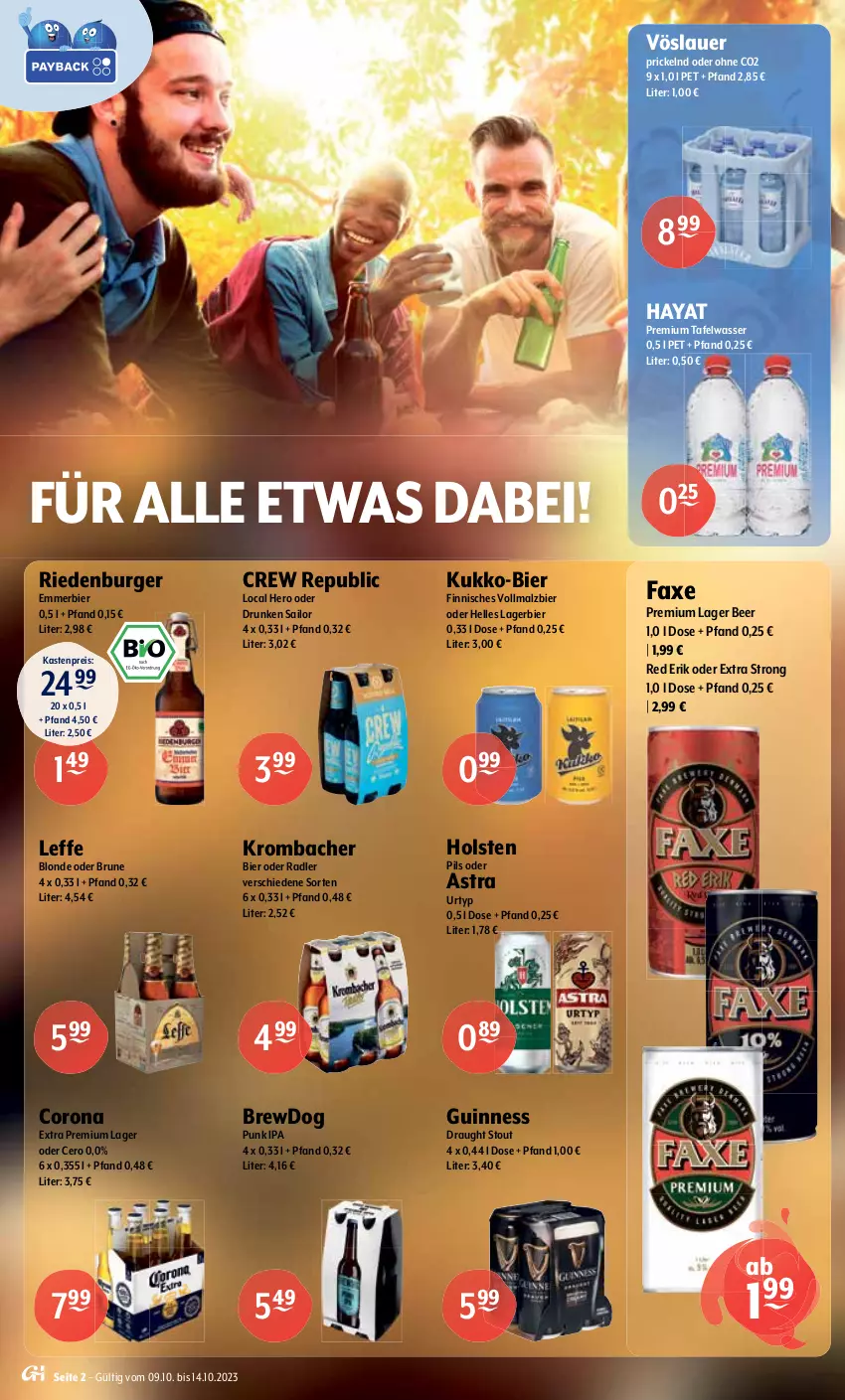 Aktueller Prospekt Getraenke Hoffmann - Prospekte - von 09.10 bis 14.10.2023 - strona 2 - produkty: Astra, auer, axe, bier, blauer zweigelt, burger, cocktail, corona, corona extra, drink, eis, elle, ente, gin, Gorbatschow, grüner veltliner, Guinness, hafer, Haferdrink, hero, himbeer, holsten, jack daniel, Jack Daniel’s, krombache, krombacher, Lagerbier, limo, limonade, malz, Meister, mojito, oder radler, orange, pils, Pinot, pinot grigio, primitivo, radler, reis, Soda, Ti, urtyp, vöslauer, waldmeister, wasser, whiskey, wodka, Zweigelt