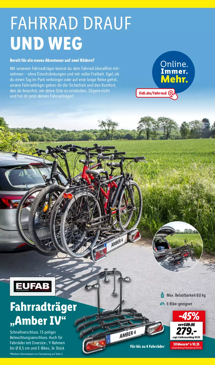 Aktueller Prospekt Lidl - Fahrrad Magazin 2023 - von 03.06 bis 18.06.2023 - strona 18 - produkty: Amber, beleuchtung, decke, E-Bike, E-Bikes, eis, ente, Fahrrad, Rauch, reis, ring, Ti