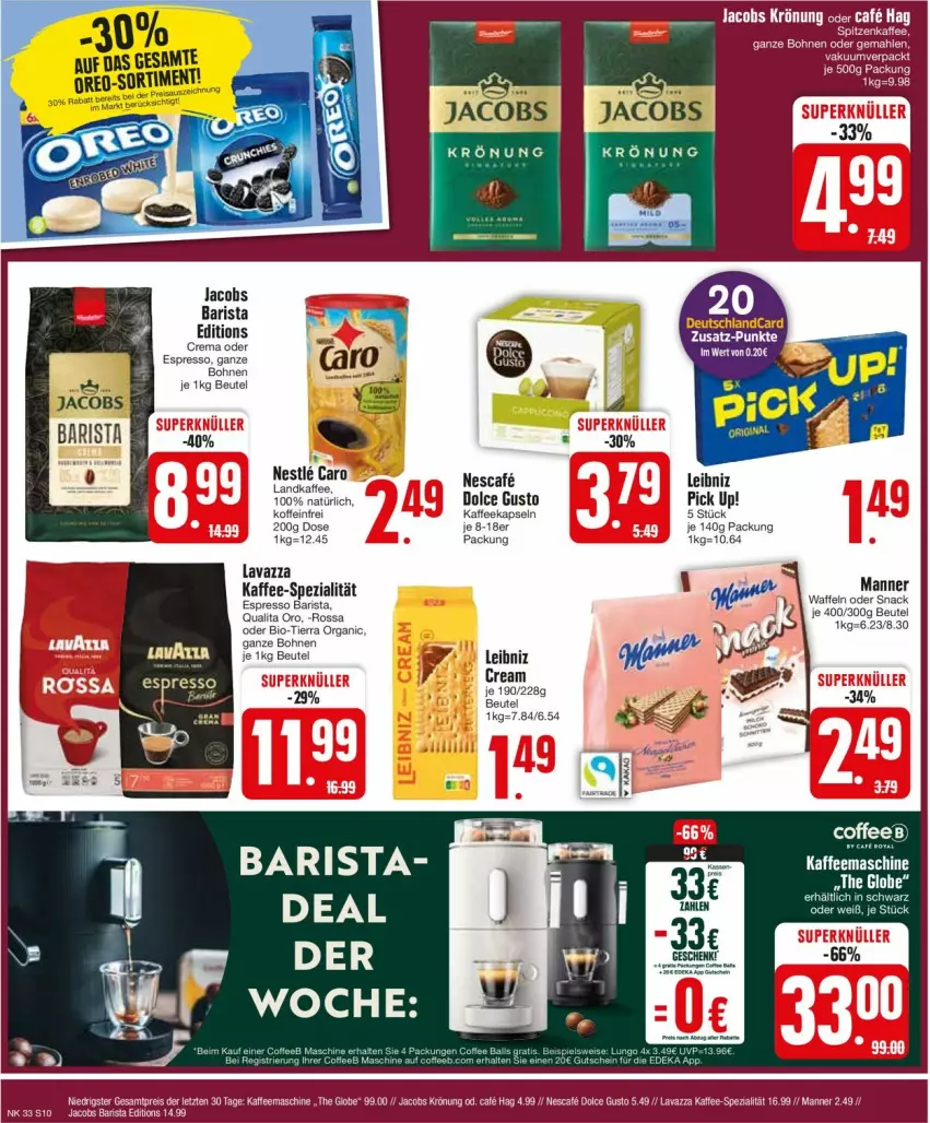 Aktueller Prospekt Edeka - Prospekte - von 12.08 bis 17.08.2024 - strona 12 - produkty: beutel, bio, bohne, bohnen, dolce gusto, eis, espresso, jacobs, jacobs krönung, kaffee, kaffeekapseln, kaffeemaschine, lavazza, leibniz, Manner, ndk, nescafe, reis, snack, Spezi, tee, Ti, waffeln, ZTE