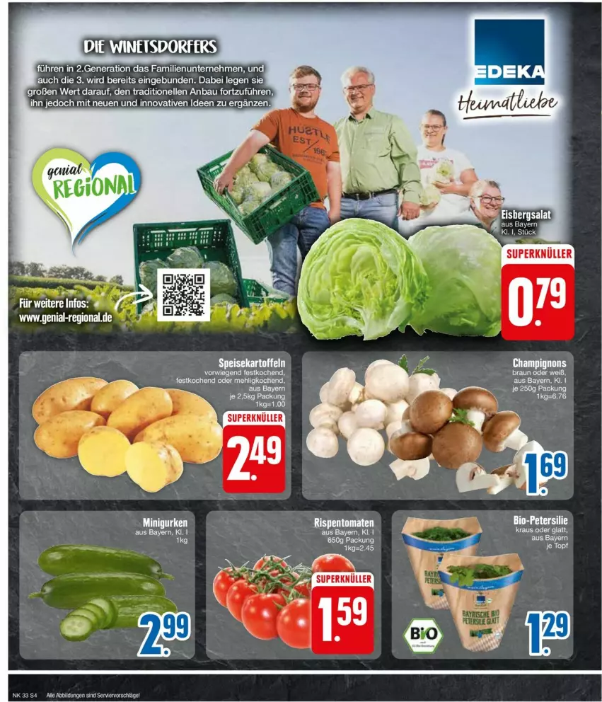 Aktueller Prospekt Edeka - Prospekte - von 12.08 bis 17.08.2024 - strona 6 - produkty: bio, champignon, champignons, eis, kartoffel, kartoffeln, mehl, rispentomaten, speisekartoffeln, Ti, tomate, tomaten