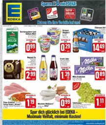 Gazetka promocyjna Edeka - Prospekte - Gazetka - ważna od 17.08 do 17.08.2024 - strona 3 - produkty: Becher, deka, ehrmann, eis, flasche, frucht, haltbare milch, magnum, milch, milka, milka schokolade, Nektar, pute, putenbrust, saft, schnitzel, schoko, schokolade, steak, steaks, Ti, Weißwurst, wurst