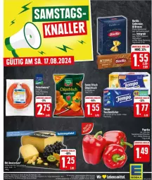 Gazetka promocyjna Edeka - Prospekte - Gazetka - ważna od 17.08 do 17.08.2024 - strona 30 - produkty: barilla, beutel, chips, chipsfrisch, eis, fleisch, fleischwurst, funny-frisch, hartweizen, holländischer schnittkäse, Käse, lebensmittel, paprika, schnittkäse, tee, Tempo, Ti, wurst