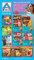 Gazetka promocyjna Aldi Nord - Von Montag - Gazetka - ważna od 18.05 do 18.05.2024 - strona 1 - produkty: aldi, aus der tiefkühlung, eis, filet, filets, gin, jamón serrano, kleid, kleider, knoblauch, lamm, Lammfilets, mandel, mandeln, reis, salat, salatherzen, sandwich, schinken, serrano, Spezi, Ti, ZTE