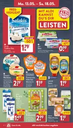 Gazetka promocyjna Aldi Nord - Von Montag - Gazetka - ważna od 18.05 do 18.05.2024 - strona 6 - produkty: aldi, alpro, angebot, angebote, arla, arla buko, beutel, bratwurst, Buko, drink, eis, elle, feta, flasche, fleisch, Fleischalternative, frischkäse, früchte, géramont, gin, gutfried, homann, hülsenfrüchte, Käse, leberwurst, natur, Pommersche, reis, rügenwalder, salakis, sauce, Schal, senf, Spezi, teller, Ti, tisch, weichkäse, wurst, zucker