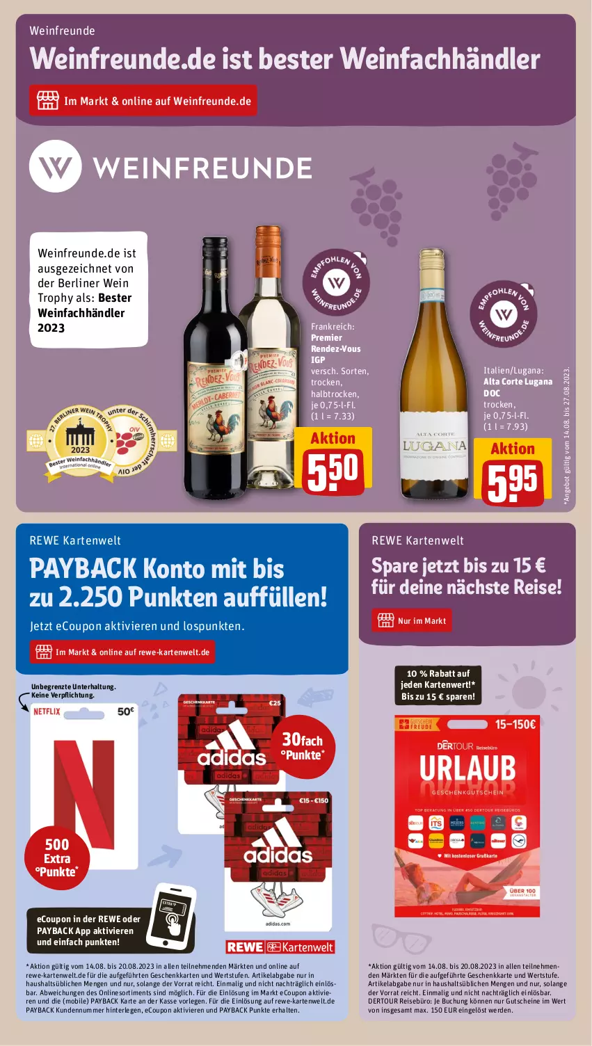 Aktueller Prospekt Rewe - Prospekte - von 14.08 bis 19.08.2023 - strona 11 - produkty: angebot, berliner, bio, buch, coupon, eis, erde, gutschein, gutscheine, payback, reis, Ti, wein, ZTE