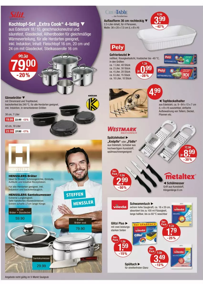 Aktueller Prospekt Vmarkt - Prospekte - von 09.10 bis 15.10.2025 - strona 14 - produkty: angebot, angebote, backofen, beutel, bier, decke, Deckel, edelstahl, eis, elle, gefrierbeutel, herdarten, kraft, LG, messer, Ofen, pfanne, pfannen, reifen, schwamm, Schwammtuch, spülmaschinen, teller, Ti, topf, tuc
