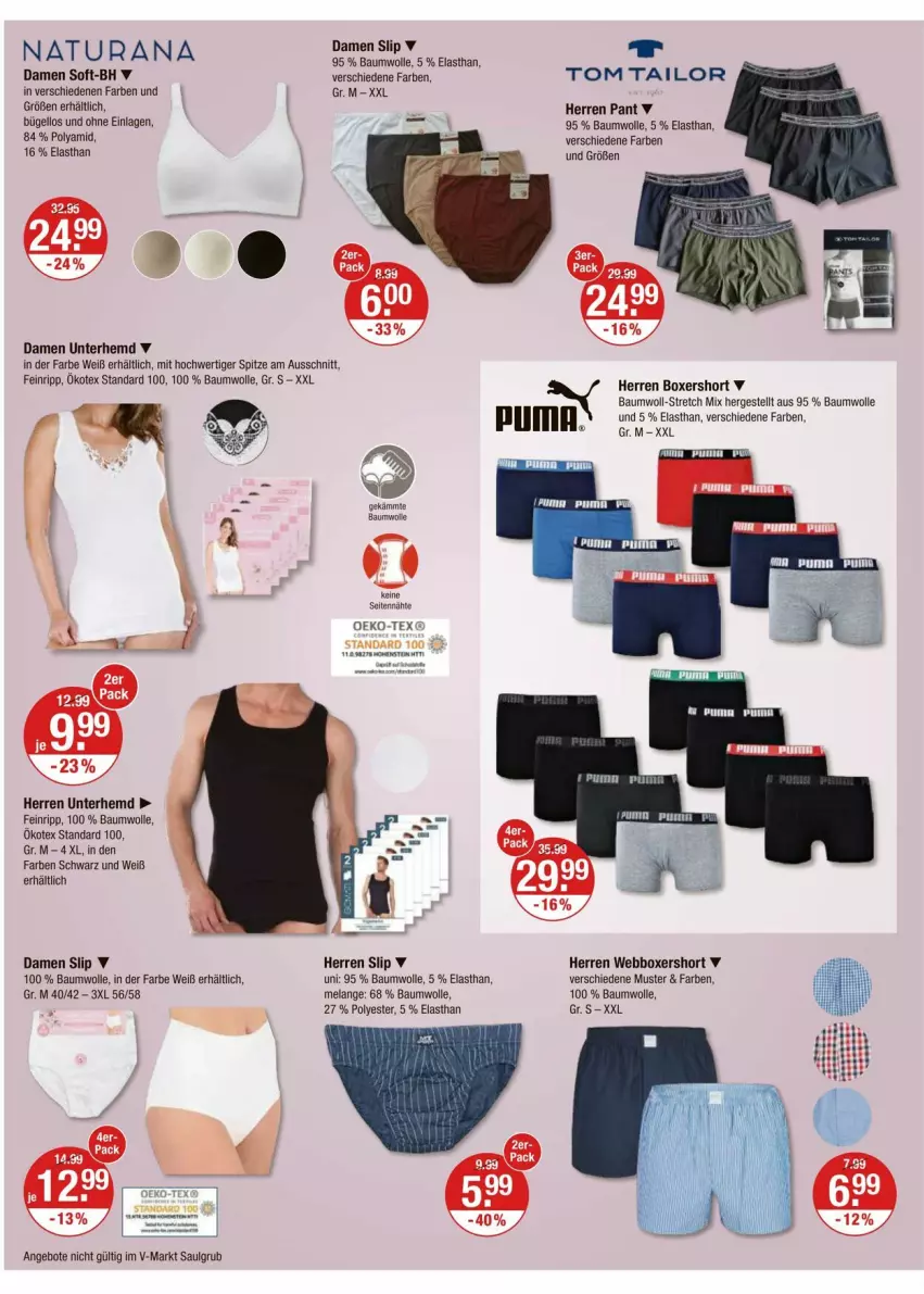 Aktueller Prospekt Vmarkt - Prospekte - von 09.10 bis 15.10.2025 - strona 16 - produkty: angebot, angebote, Bau, baumwolle, bügel, Elan, hemd, LG, natur, natura, naturana, Rana, slip, Ti, tom tailor, Unterhemd, wolle