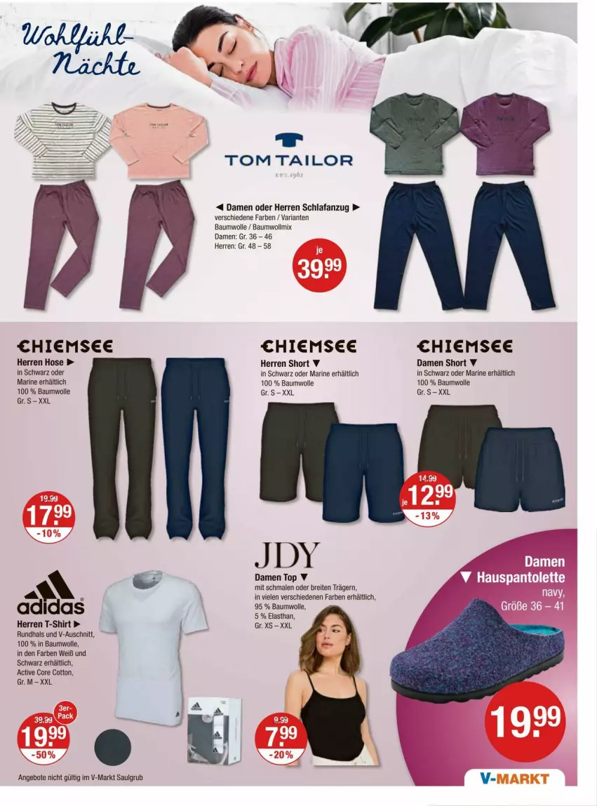 Aktueller Prospekt Vmarkt - Prospekte - von 09.10 bis 15.10.2025 - strona 17 - produkty: angebot, angebote, Anzug, Bau, baumwolle, Brei, damen short, hose, LG, Ria, Schlafanzug, shirt, T-Shirt, Ti, tom tailor, wolle