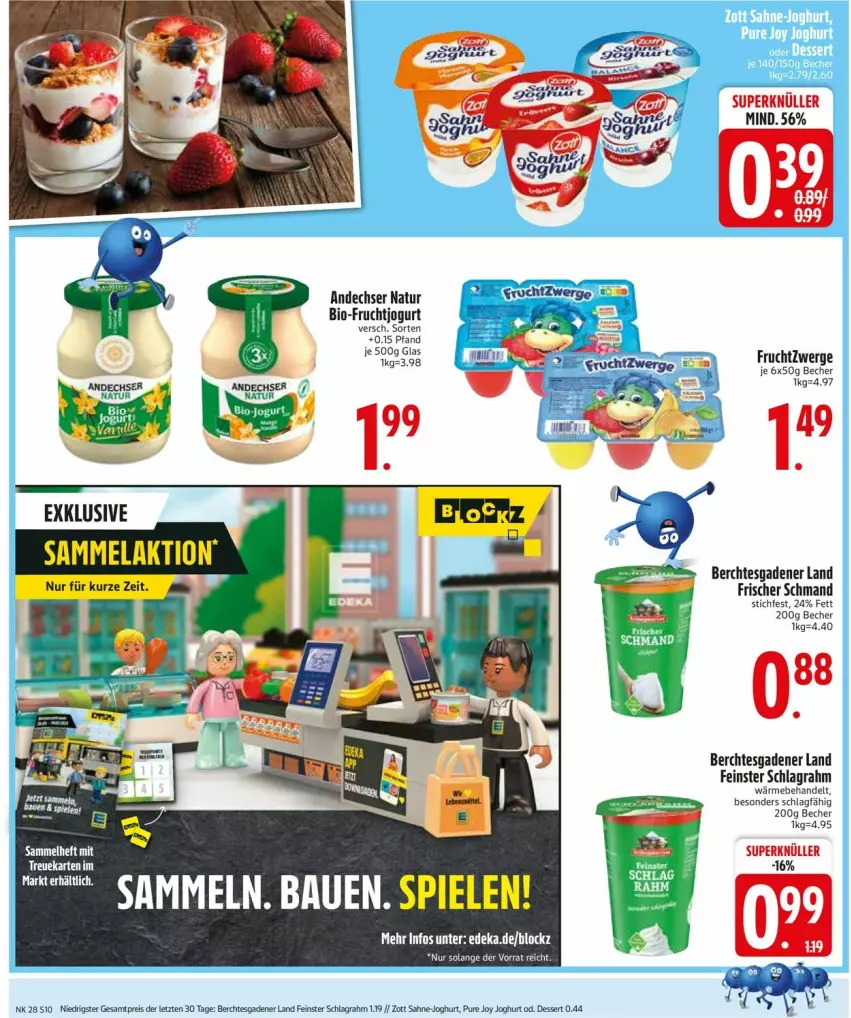 Aktueller Prospekt Edeka - Prospekte - von 07.07 bis 12.07.2025 - strona 12 - produkty: andechser natur, Bau, Becher, bio, Bio-Fruchtjogurt, deka, dessert, eis, frucht, fruchtzwerge, joghur, joghurt, jogurt, natur, reis, sahne, schlagrahm, schmand, Spiele, Ti, zott, ZTE