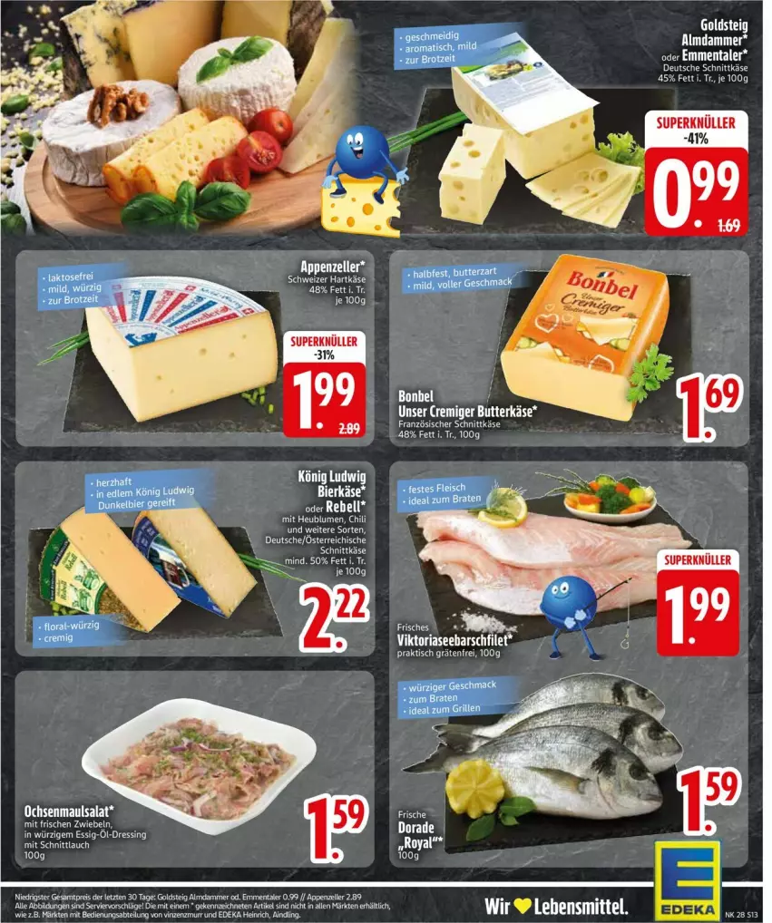 Aktueller Prospekt Edeka - Prospekte - von 07.07 bis 12.07.2025 - strona 15 - produkty: appenzeller, blume, blumen, chili, deka, eis, elle, emmentaler, filet, goldsteig, Heu, Käse, reis, Ria, salat, schnittkäse, Ti, tisch, ZTE