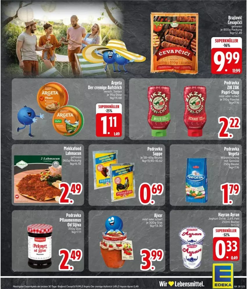 Aktueller Prospekt Edeka - Prospekte - von 07.07 bis 12.07.2025 - strona 25 - produkty: Ayran, beutel, drink, flasche, joghur, joghurt, lebensmittel, LG, mac, mit gemüse, pflaume, pflaumen, pflaumenmus, suppe