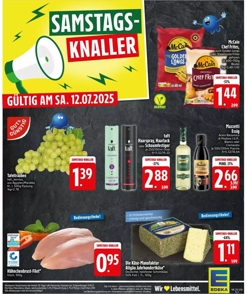 Aktueller Prospekt Edeka - Prospekte - von 07.07 bis 12.07.2025 - strona 30 - produkty: aceto, aceto balsamico, arla, balsam, balsamico, Brei, ente, Faktu, filet, flasche, Haarlack, haarspray, hähnchenbrust, halbfester schnittkäse, Käse, lack, lebensmittel, leine, LG, mccain, schnittkäse, steak, Taft