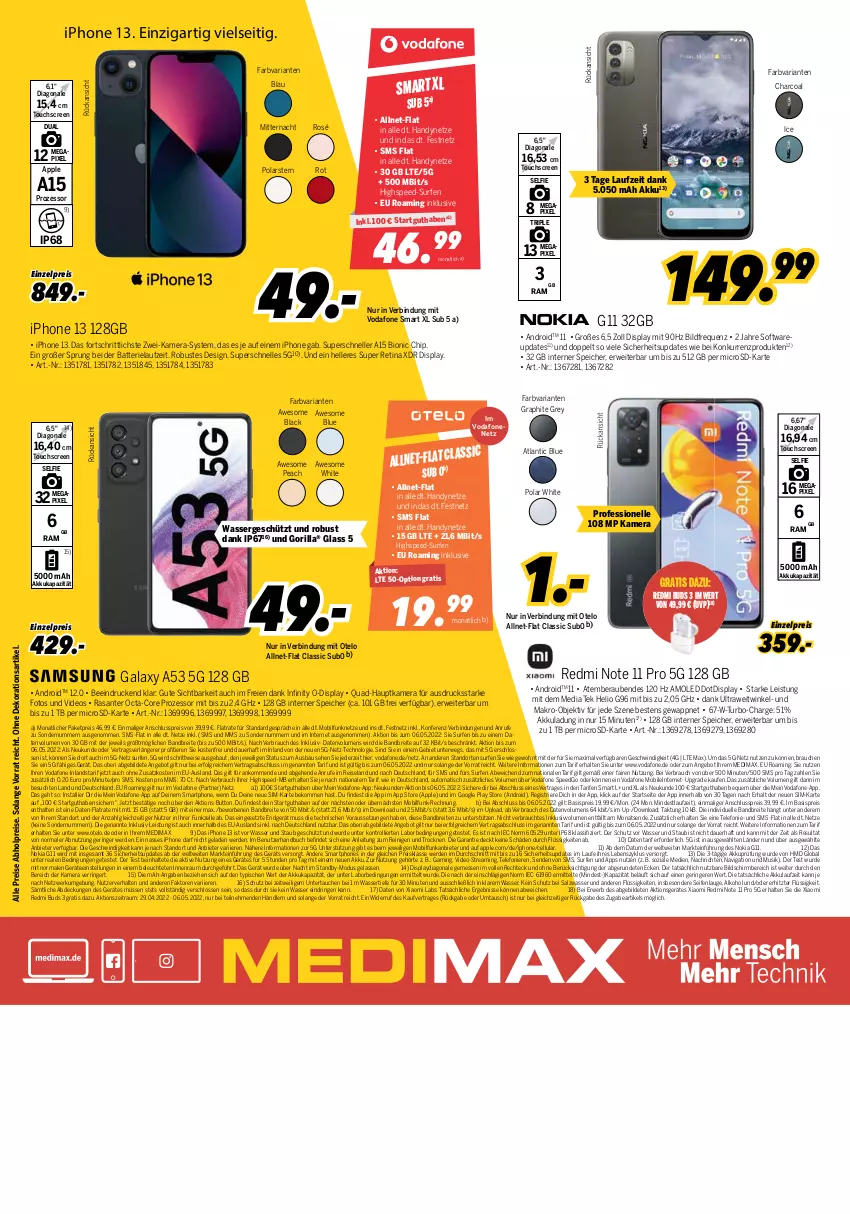 Aktueller Prospekt Medimax - MEDIMAX Prospekt KW18 2022 - von 29.04 bis 05.05.2022 - strona 8 - produkty: abholpreise, akku, alkohol, angebot, Apple, auer, auto, batterie, Bau, beko, bio, Brei, buch, dekoration, deo, eis, Elan, elle, erde, google play, Handy, hauptkamera, iphone, IPhone 13, kamera, lack, Leuchte, LG, microsd, nokia, octa-core prozessor, quad, Rauch, reis, Ria, ring, rwe, salz, SANTE, Seife, sim, smartphone, smartphones, Software, spee, Surf, tee, telefon, Ti, Tiere, tisch, touchscreen, trolli, usb, vodafone, wasser, ZTE