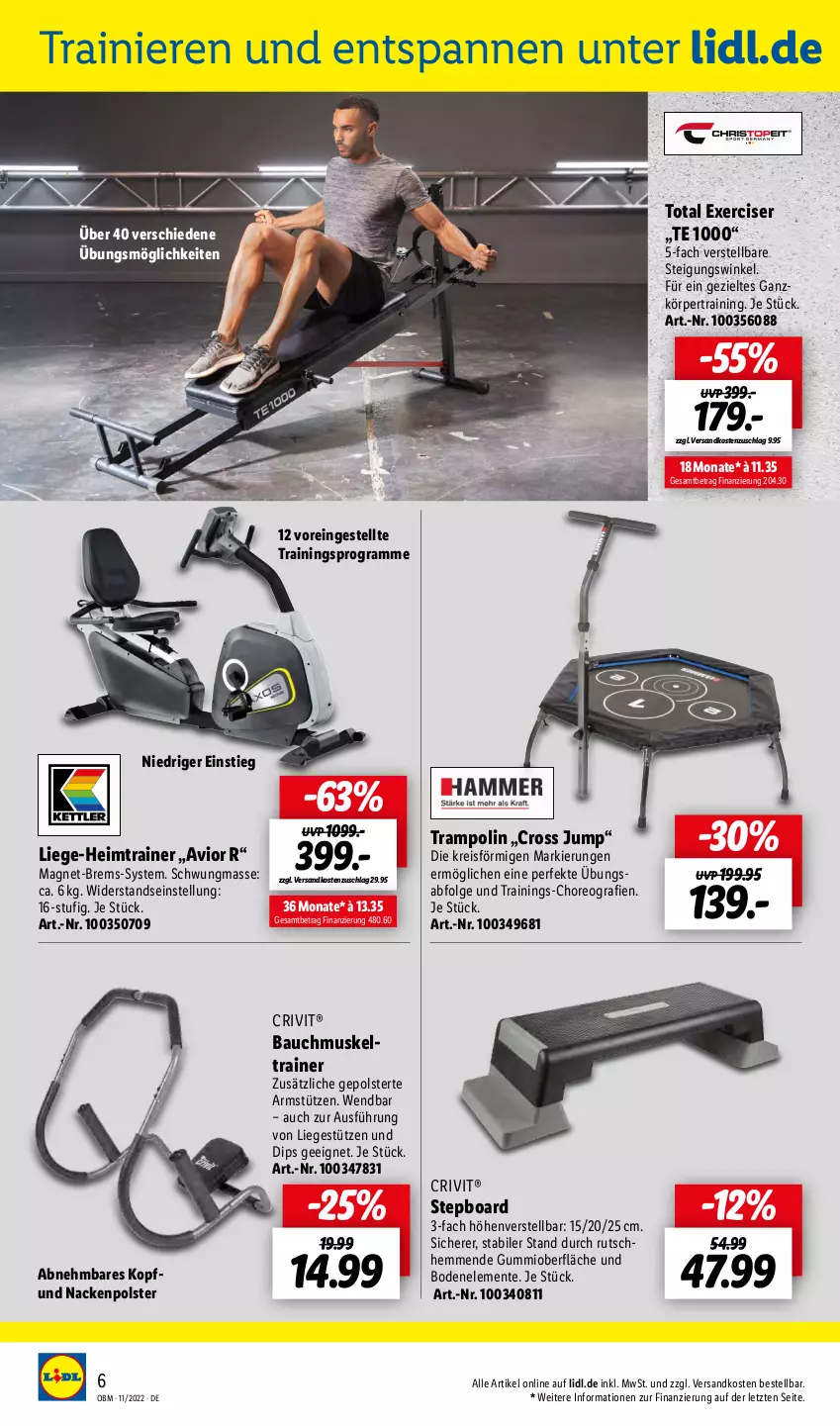 Aktueller Prospekt Lidl - Aktuelle Onlineshop-Highlights - von 01.11 bis 30.11.2022 - strona 6 - produkty: Bau, crivit, dip, eis, ente, gsw, LG, Liege, ndk, oreo, reis, Ti, Trampolin, ZTE