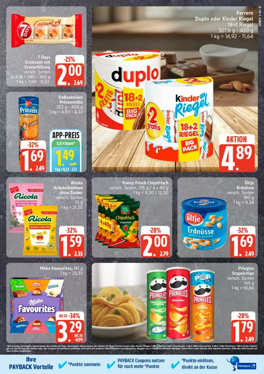 Aktueller Prospekt Edeka - Prospekte - von 05.01 bis 10.01.2026 - strona 23 - produkty: coupon, coupons, duplo, eier, eis, ferrero, Kinder, kinder riegel, payback, reis, riegel, Thea, Ti, ZTE