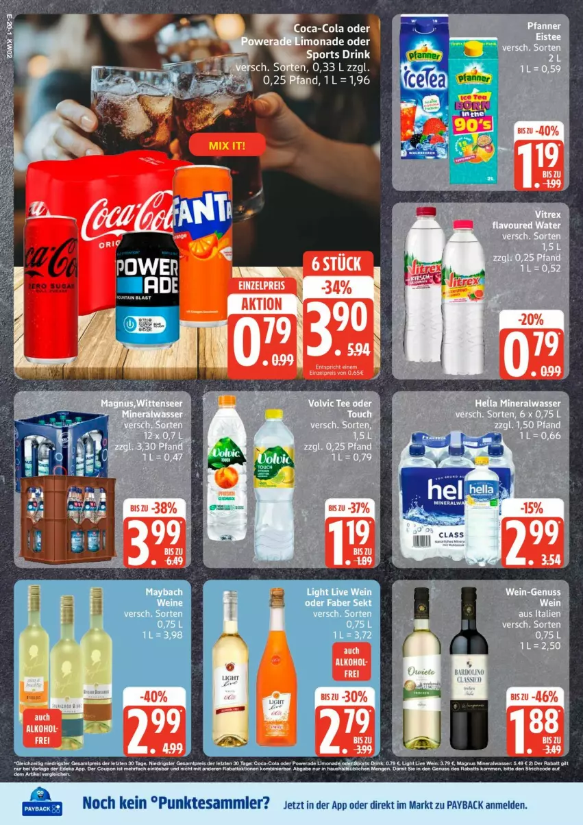 Aktueller Prospekt Edeka - Prospekte - von 05.01 bis 10.01.2026 - strona 24 - produkty: Alwa, coca-cola, cola, drink, eis, limo, limonade, maybach, mineralwasser, pfanne, Pfanner, reis, tee, Ti, wasser, wein, ZTE