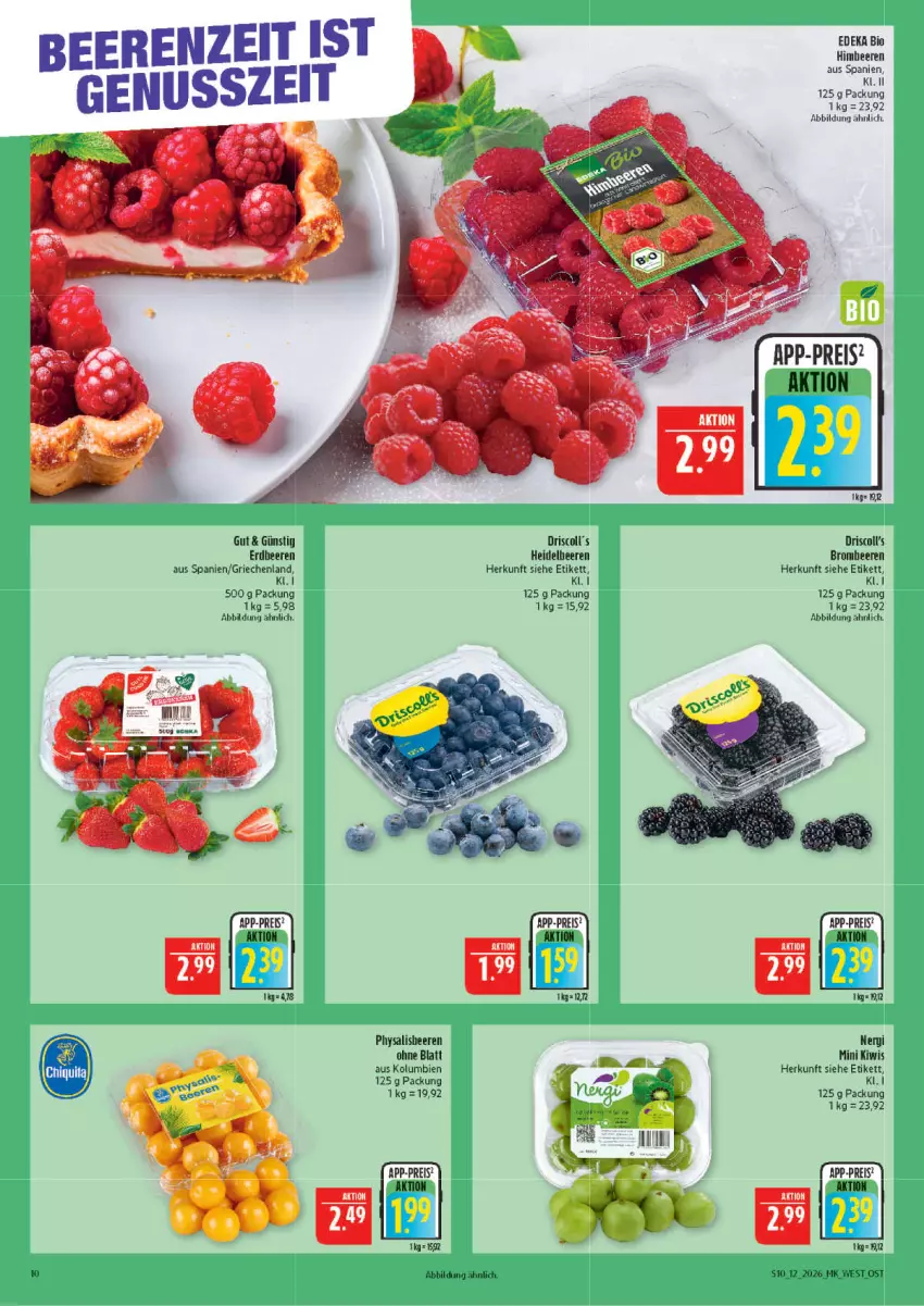 Aktueller Prospekt Marktkauf - Prospekt - von 15.03 bis 21.03.2026 - strona 10 - produkty: beere, beeren, bio, brombeere, brombeeren, deka, edeka bio, eis, erdbeere, erdbeeren, heidelbeere, heidelbeeren, himbeer, himbeere, himbeeren, kiwi, Physalis, reis, Ti