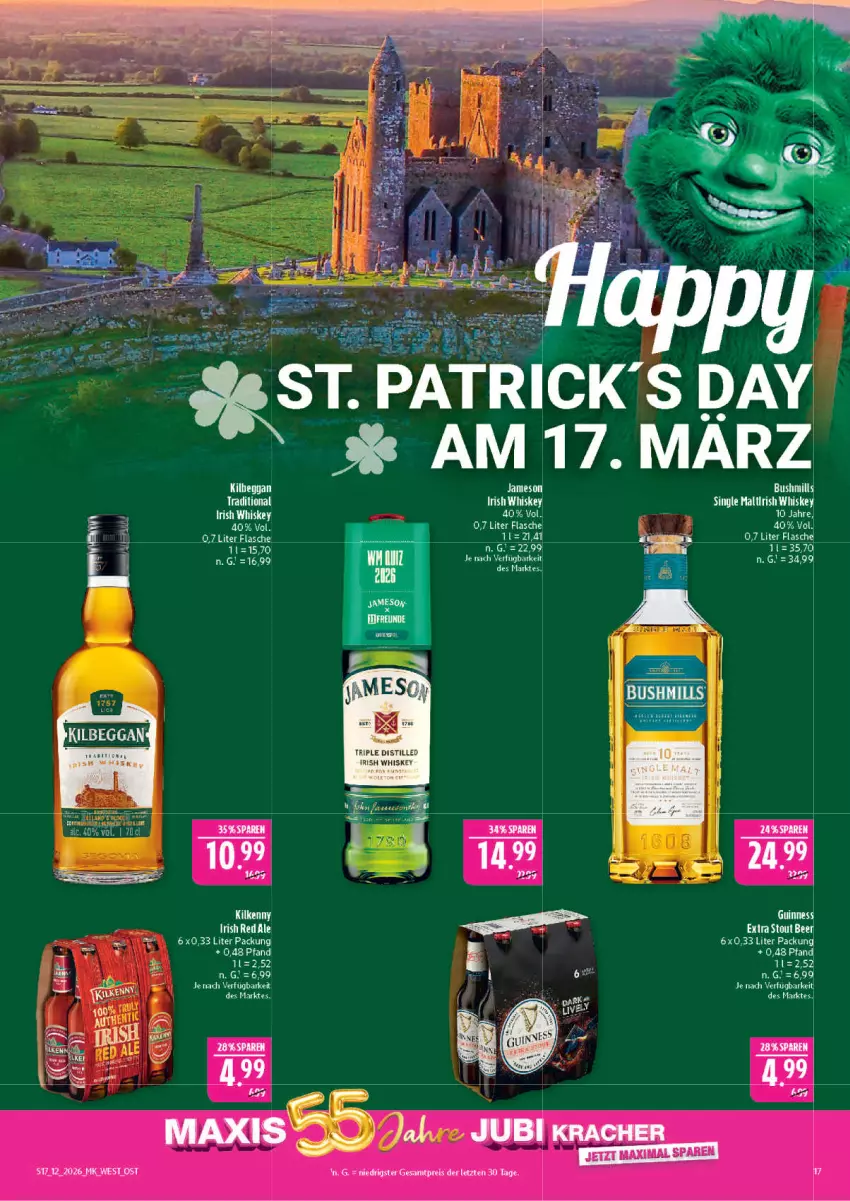 Aktueller Prospekt Marktkauf - Prospekt - von 15.03 bis 21.03.2026 - strona 17 - produkty: flasche, irish whiskey, Kilkenny, single malt, Ti, whiskey