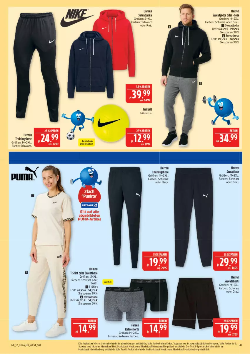 Aktueller Prospekt Marktkauf - Prospekt - von 15.03 bis 21.03.2026 - strona 41 - produkty: ball, eis, Fußball, hose, Jacke, reis, schuhe, shirt, shorts, Sport, Sweathose, sweatjacke, sweatshorts, T-Shirt, Ti, Trainingshose
