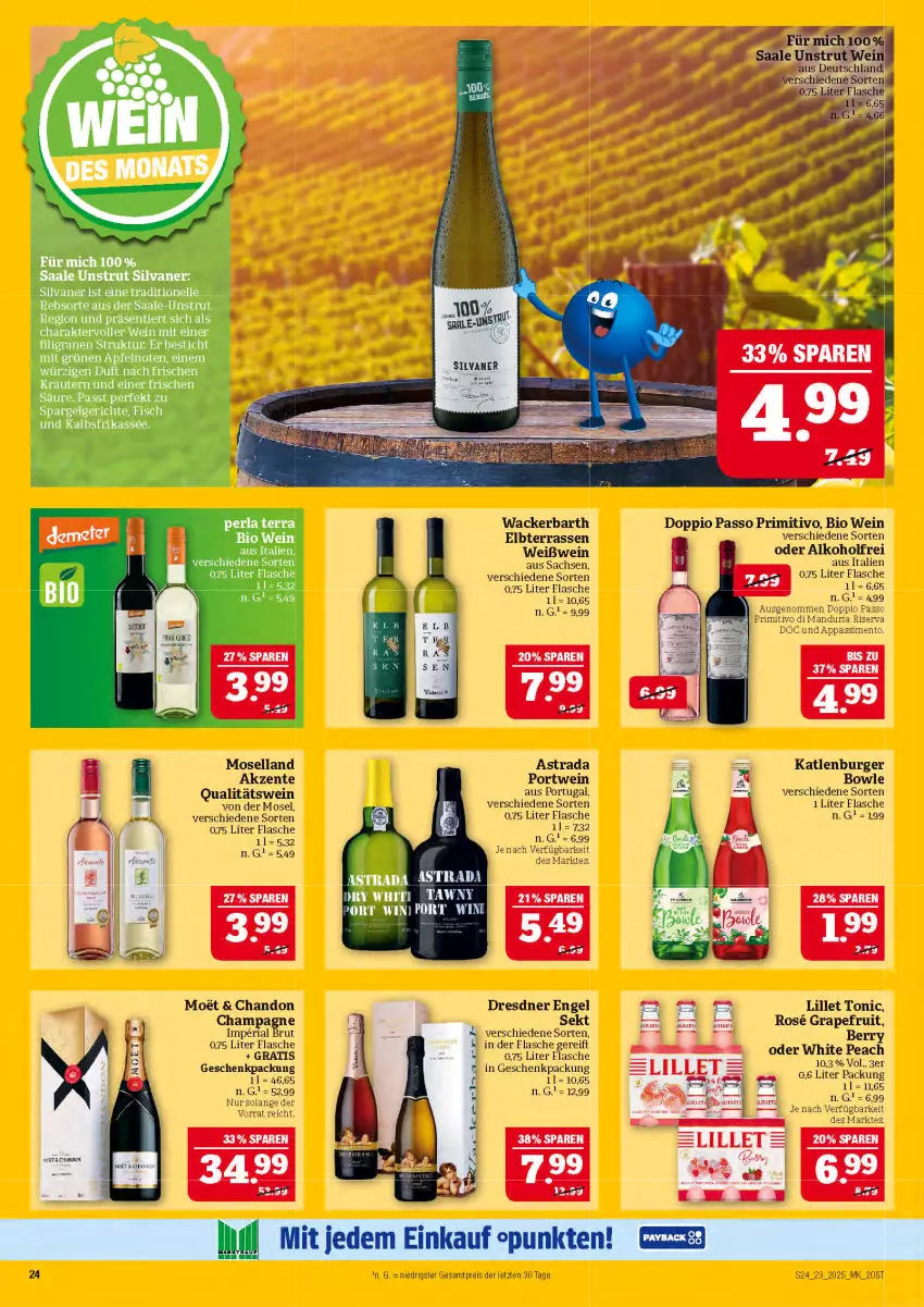 Aktueller Prospekt Marktkauf - Prospekt - von 01.06 bis 07.06.2025 - strona 24 - produkty: alkohol, Astra, bio, bowle, brut, burger, champagne, doppio passo, eis, Engel, ente, flasche, geschenkpackung, grapefruit, katlenburger, lillet, moet, moselland, passo, Portwein, primitivo, qualitätswein, reis, Ria, riserva, sac, sekt, sim, Ti, tonic, wein, Weißwein, ZTE