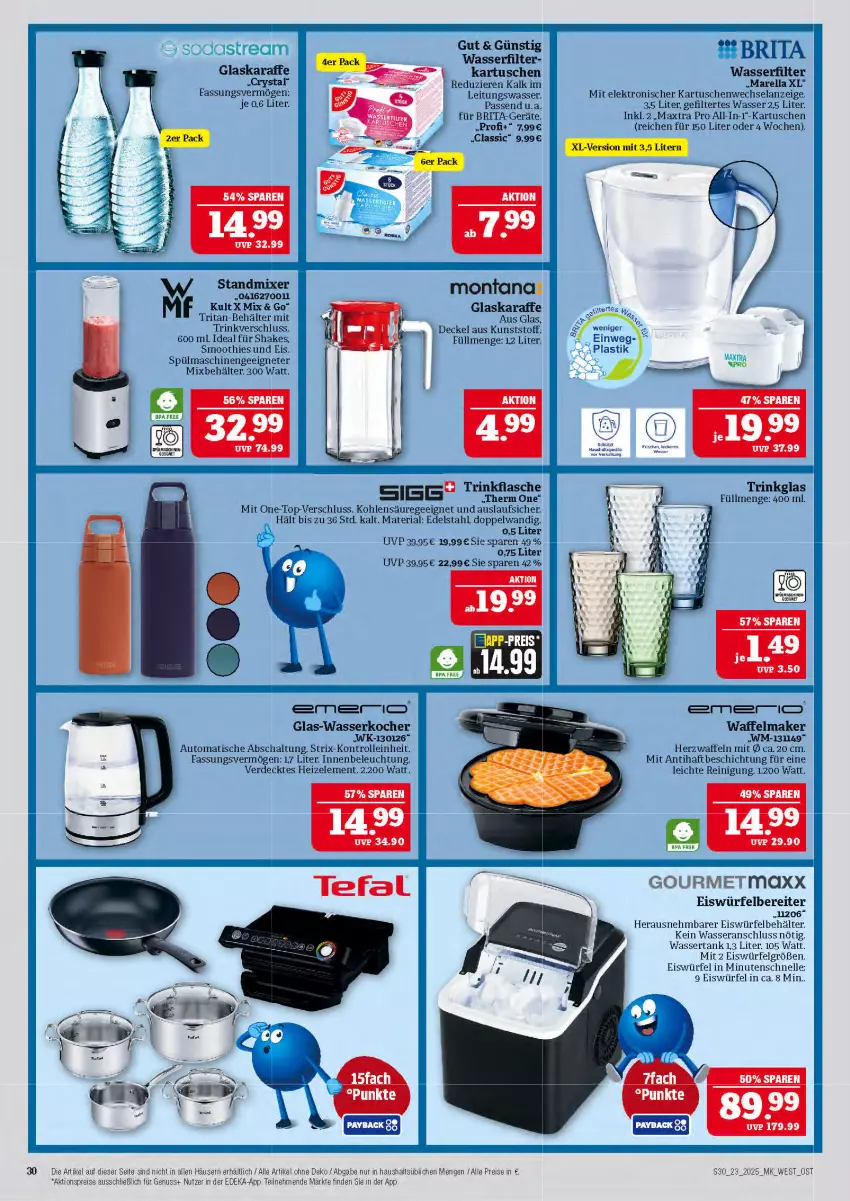 Aktueller Prospekt Marktkauf - Prospekt - von 01.06 bis 07.06.2025 - strona 30 - produkty: aktionspreis, asti, auto, Behälter, beleuchtung, brita, decke, Deckel, deka, edelstahl, eis, eiswürfel, eiswürfelbereiter, Elan, Elektro, elle, erde, flasche, glas-wasserkocher, glaskaraffe, gourmetmaxx, gsw, Karaffe, Kocher, LG, Maxtra, montana, nuss, Reinigung, reis, rel, Ria, rollei, Schal, shake, smoothie, smoothies, Soda, sodastream, spülmaschinen, Ti, tisch, trinkflasche, trinkglas, waffeln, wasser, wasserfilter, wasserkocher, wassertank, würfel
