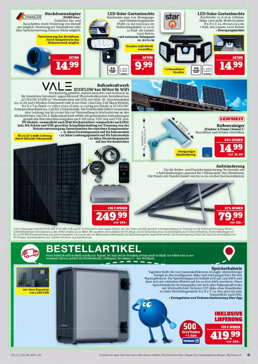 Aktueller Prospekt Marktkauf - Prospekt - von 01.06 bis 07.06.2025 - strona 35 - produkty: adapter, akku, alexa, amazon alexa, batterie, batterien, brandt, eis, elle, ente, erde, Garten, HP, Intel, kraft, lack, Leuchte, LG, Rauch, reiniger, reis, rel, rwe, Schal, smartphone, steckdose, Steckdosenadapter, teller, Ti, wasser