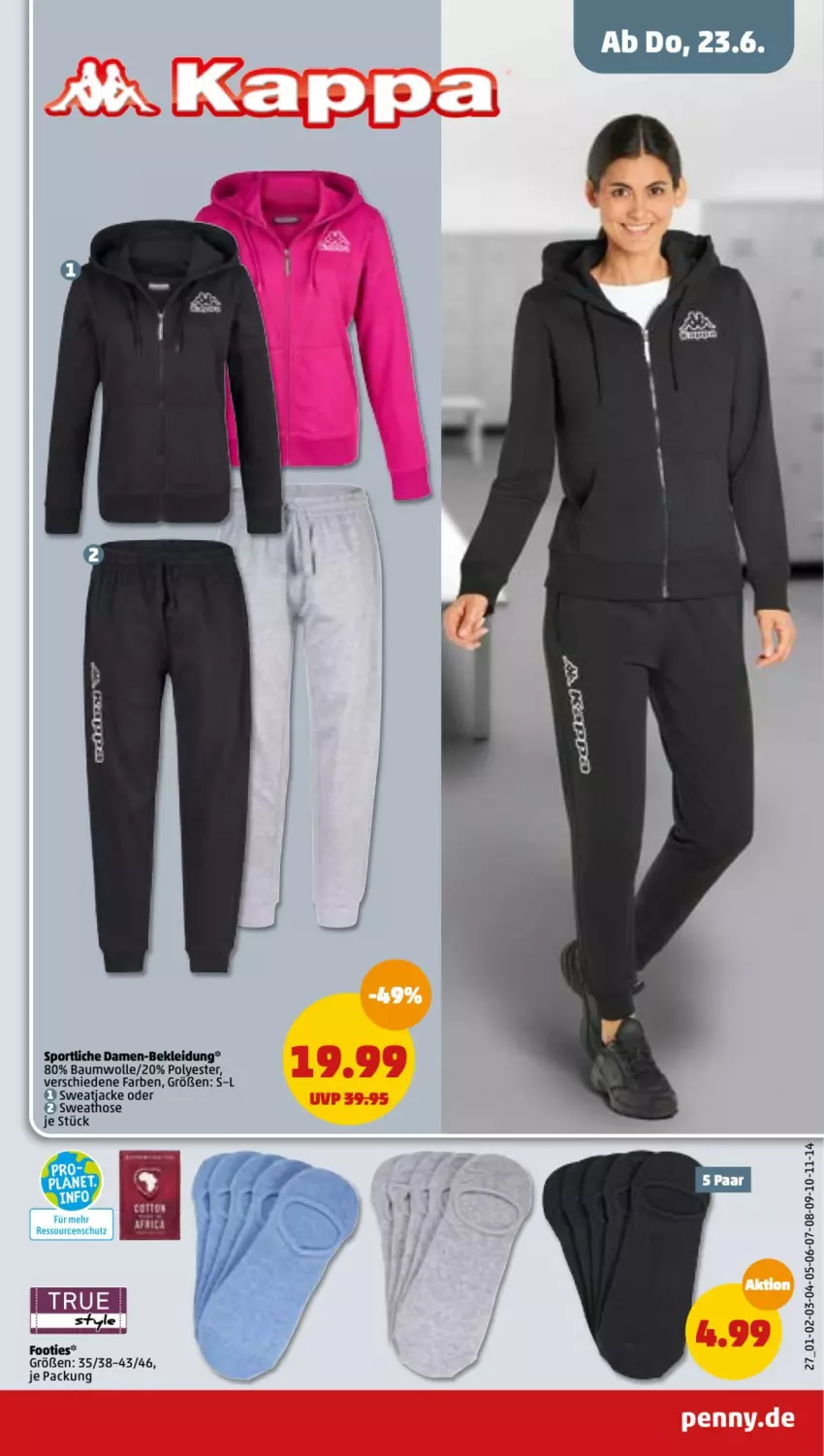 Aktueller Prospekt Penny - Prospekte - von 20.06 bis 25.06.2022 - strona 27 - produkty: Bau, baumwolle, hose, kleid, Kleidung, Sport, Sweathose, Ti, wolle