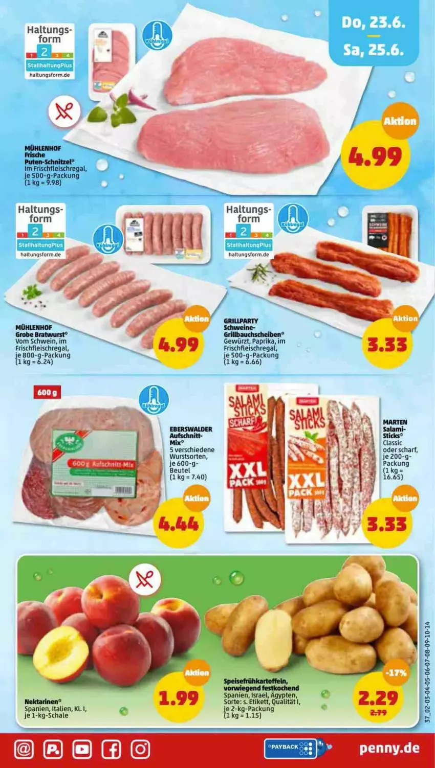 Aktueller Prospekt Penny - Prospekte - von 20.06 bis 25.06.2022 - strona 37 - produkty: aufschnitt, beutel, bratwurst, eis, fleisch, gewürz, grobe bratwurst, Nektar, nektarinen, paprika, pute, regal, salami, Schal, Schale, schnitzel, schwein, Ti, wein, wurst