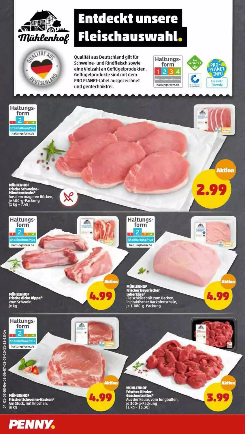 Aktueller Prospekt Penny - Prospekte - von 20.06 bis 25.06.2022 - strona 4 - produkty: eis, ente, fleisch, fleischkäse, Geflügel, geflügelprodukte sind mit dem, jungbullen, Käse, rind, rindfleisch, schwein, schweine, Ti, tisch, wein, weine