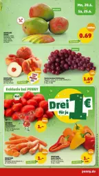 Gazetka promocyjna Penny - Prospekte - Gazetka - ważna od 25.06 do 25.06.2022 - strona 3 - produkty: karotten, paprika, pfirsich, pfirsiche, plattpfirsiche, Schal, Schale, snack, tafeltrauben, Ti, trauben