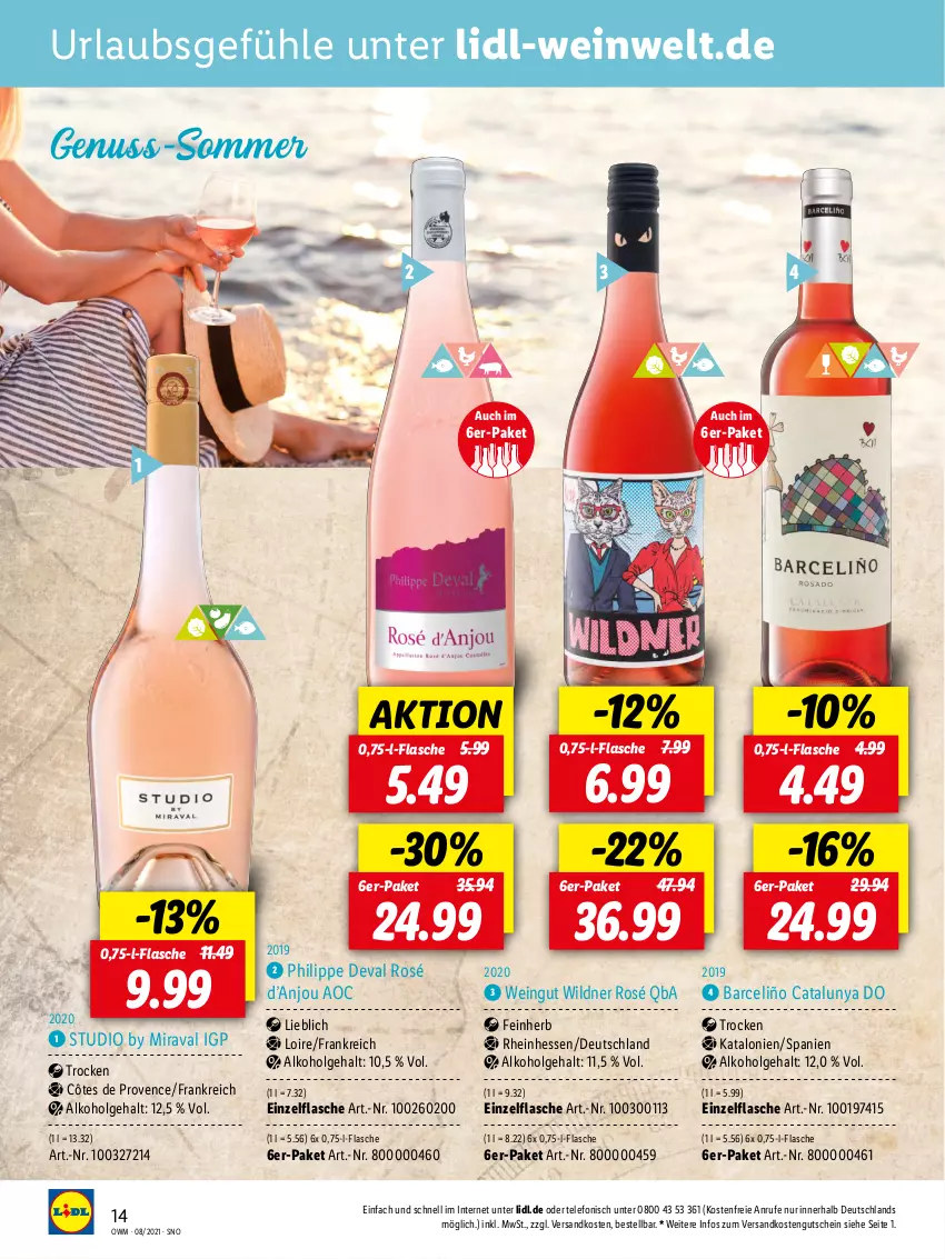 Aktueller Prospekt Lidl - Beste Weine für jeden Anlass - von 28.07 bis 31.08.2021 - strona 14