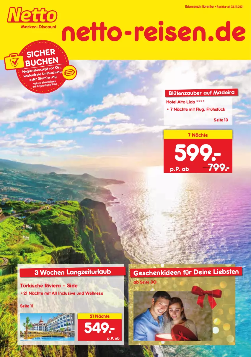 Aktueller Prospekt Netto Marken-Discount - Reisemagazin November - von 01.11 bis 30.11.2021 - strona 1