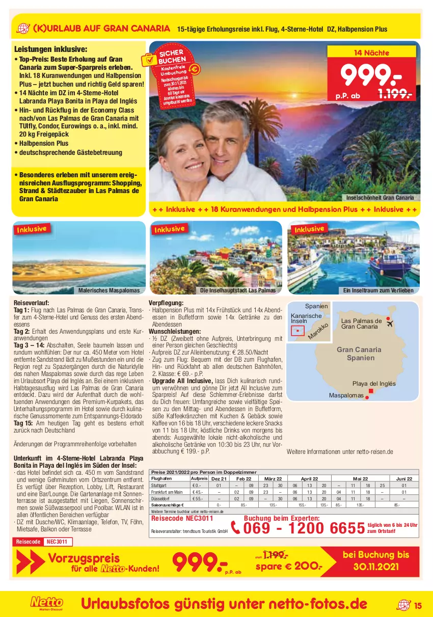 Aktueller Prospekt Netto Marken-Discount - Reisemagazin November - von 01.11 bis 30.11.2021 - strona 15