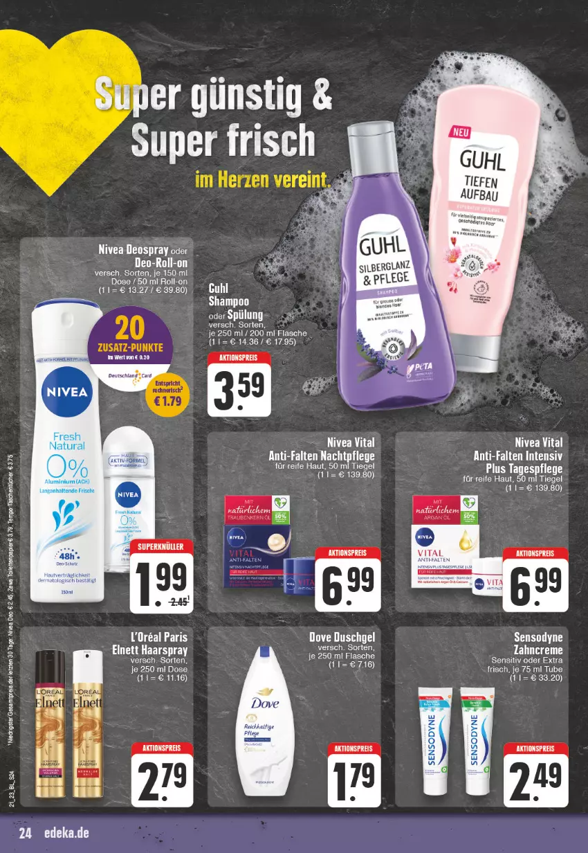 Aktueller Prospekt E Center - Angebote der Woche - von 22.05 bis 27.05.2023 - strona 24 - produkty: aktionspreis, deo, deospray, dove, duschgel, eis, flasche, nachtpflege, nivea, papier, reis, roll-on, spülung, Tempo, Ti, toilettenpapier, tücher, vita, zewa, ZTE