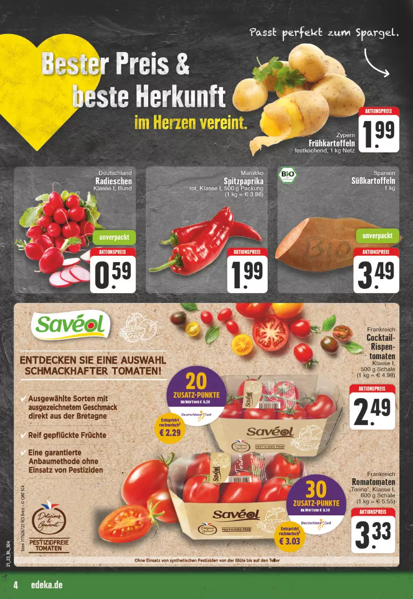 Aktueller Prospekt E Center - Angebote der Woche - von 22.05 bis 27.05.2023 - strona 4 - produkty: aktionspreis, Bau, cocktail, decke, deka, eis, mac, reis, Romatomaten, Schal, Schale, spargel, Ti, tomate, tomaten