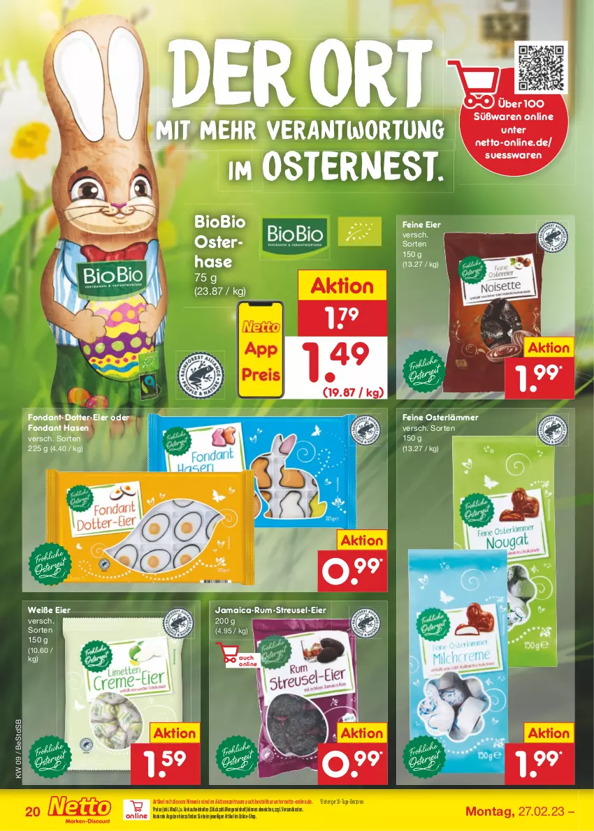 Aktueller Prospekt Netto Marken-Discount - Filial-Angebote - von 27.02 bis 04.03.2023 - strona 20 - produkty: bestpreis, bio, biobio, eier, eis, ndk, reis, rum, Ti